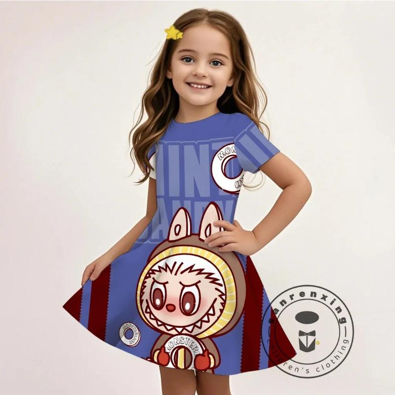 

Летнее L-LABUBU-A 3D платье для девочек с мультяшным принтом, милое, для вечеринок, из легкой ткани, модное, доступное, горячо продаваемое 140