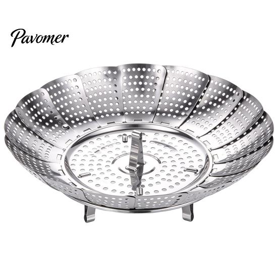 Durable Stainless Steel Colander Expandable Steamer Basket, Adjustable Folding Insert with Foldable Basket for Cooking Handle, Portable Drain