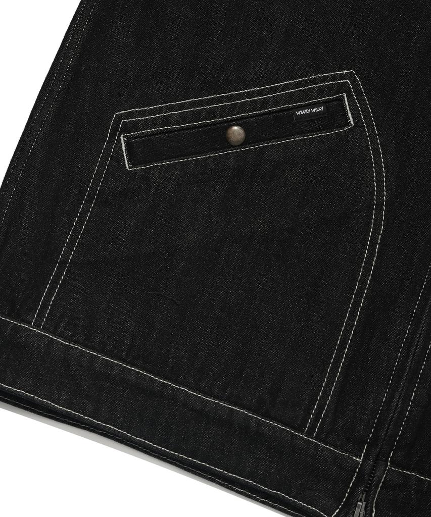 Wacky Willy [24Fw] Denim Trucker Jacket Black