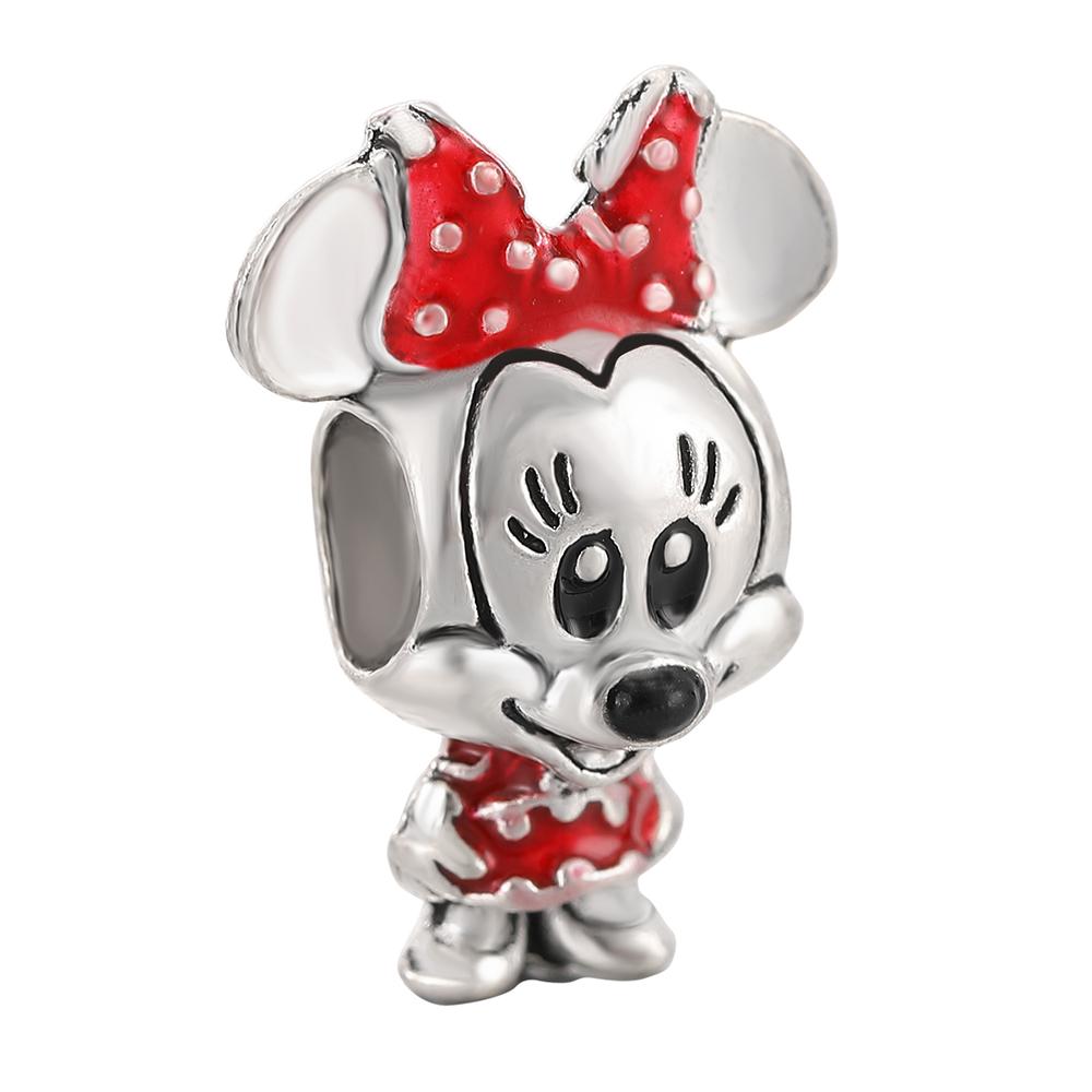 2 PCS/Lot MIX Style Colorful Enamel Minnie Stitch Charms Beads Pendant for DIY Jewelry Making Accessories