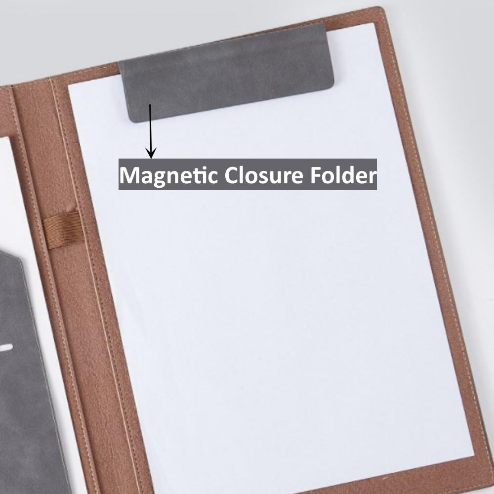 Dossier de Conférence Multifonctionnel A4 en Cuir Dossier de Papeterie d'Affaires Dossiers de Contrats Organiseur Porte-cartes Dossier A4