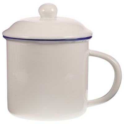 1 Stück Retro Weiße Emaille Kaffee Tee Tasse Multifunktionale Wasser Milch Saft Becher Kreativer Haus Büro Wasserbecher Kaffeetasse