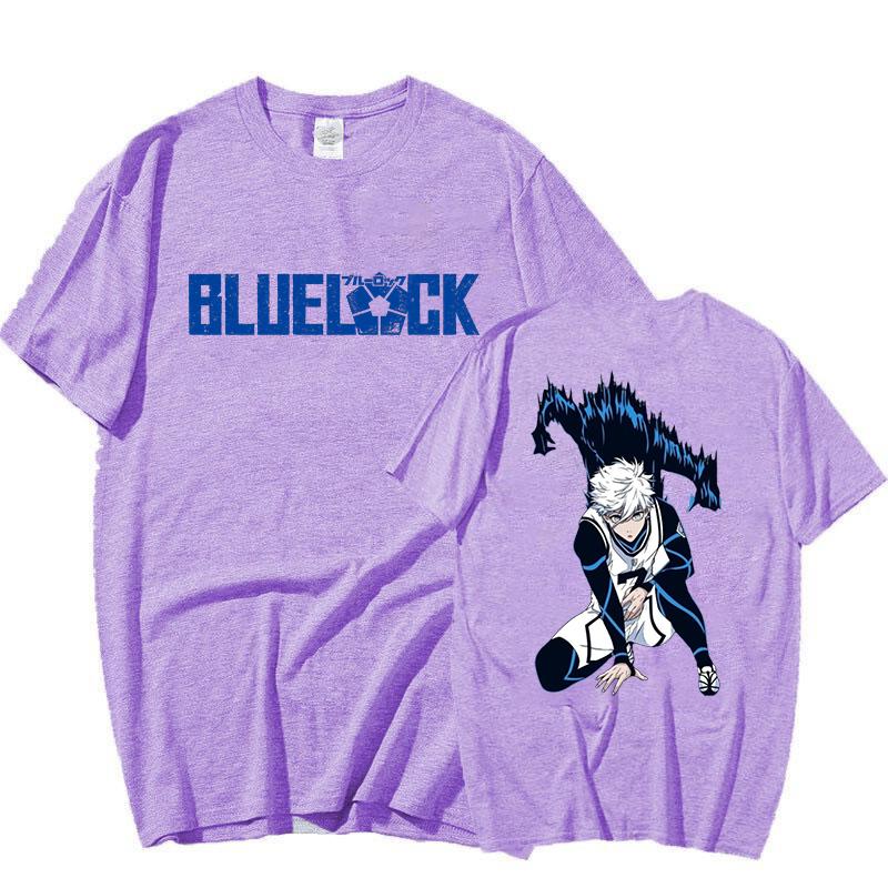 New Anime BLUE LOCK Nagi Seishiro Printing T-shirt Fashion Unisex Short Sleeve Summer Cool Hip Hop Top Tee