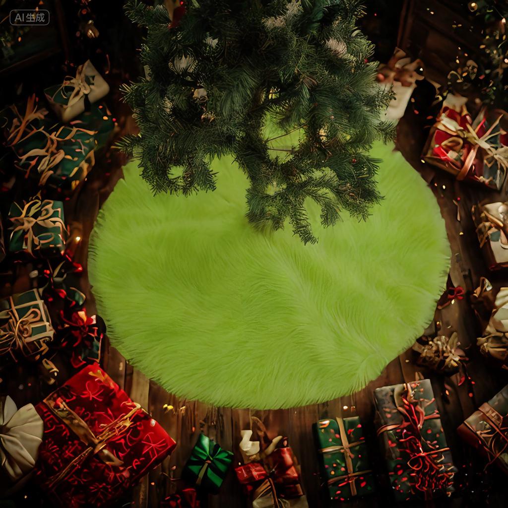 Christmas Tree Apron: 30.71/35.43/47.24 Inches Artificial  Christmas Decorative Tree Apron,  And Soft Green Furry Tree-shaped Covering, Suitable For