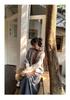 Women's Lake Blue V-Neck Autumn/Winter Korean Style Loose Knit Sweater - Cozy, Versatile, Age-Reducing