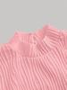 Long Sleeve Crop Top Phumee Textured Mock Neck Solid color A1144