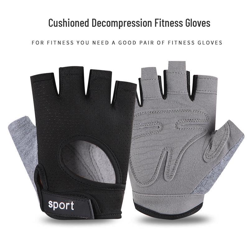 Women's Half Finger Anti-Slip Fitness Gloves for Training, Cycling, Yoga, and Jump Rope - Breathable and Anti-Callus Design.