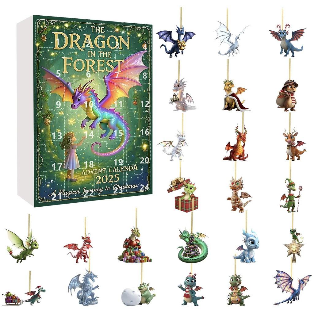 

Dragon Forest Christmas Advent Calendar Acrylic Hanging Ornament For Festive Decor Style A