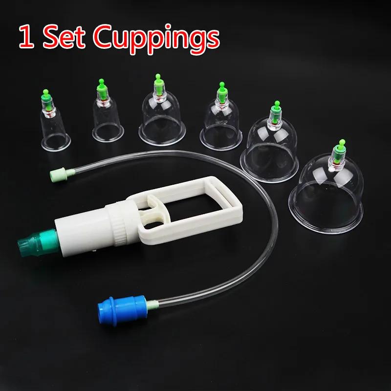 Vacuum Cupping with Pumping Gun Suction Cups Back Massage Body Cup Detox Anti Cellulite Therapy Cans Healthy Care Jars