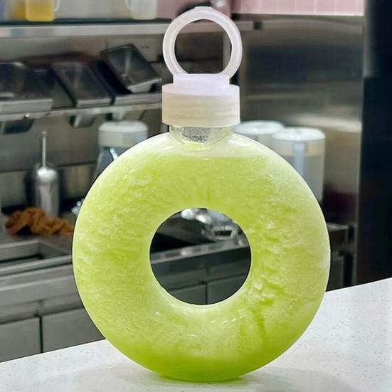 500 ML/350 ML søt smultring barn vannflaske lekkasjesikker reisekopp med håndtaksring Anti fall transparent drikkeflaske
