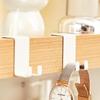 Solid Wood Cream Wall-Mounted Bathroom Storage Rack