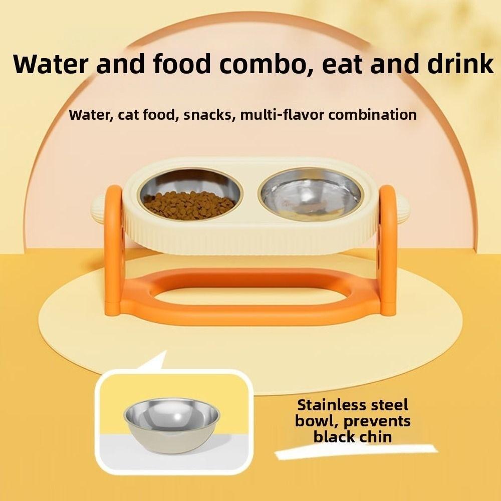 Rotatable Pet High Footed Bowl Non-Slip Elevated Pet Feeder Bowl for Kitten/Puppy/Bunny