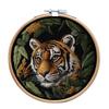 1pc Tiger and Flower Landscape Embroidery DIY Fabric Craft Kit with Tools