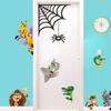 Black Waterproof Spider Web Window Prank Spider Sticker Halloween Decoration Wallpaper Decal