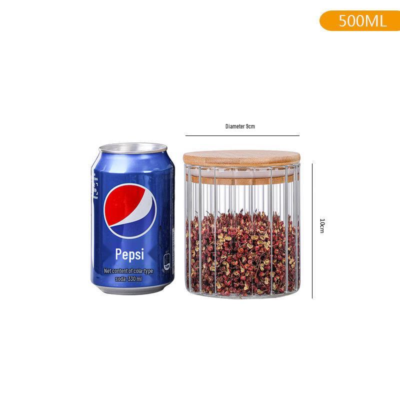 Striped Glass Food Storage Jars with Lids