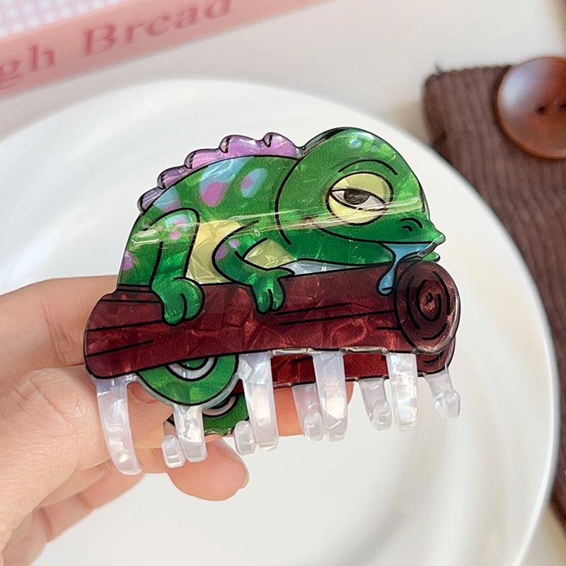 Mammoth Chameleon Hair Claw Adorable Animals Acrylic Hair Claw Clips Hair Accessories For Women Girls