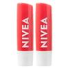 Nivea Lip Care Lip Balm Strawberry Shine 4.8g 2 Pcs