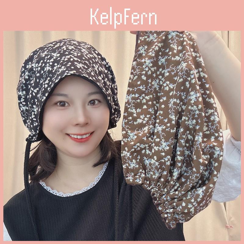 Floral Print Doublesided Fabric Hat With Wrap Strap For Autumn Winter Comfort