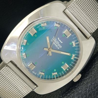 VINTAGE WALTHAM RUČNĚ NATAHOVACÍ ŠVÝCARSKÉ PÁNSKÉ NÁRAMKOVÉ HODINKY MODRÝ CIFERNÍK a701966-1