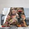 Funny Monkey Cartoon Throw Fashion Blanket for Couch  Soft Fuzzy Plush Fashion Blanket  Multi-size Bedspreads for All Seasons