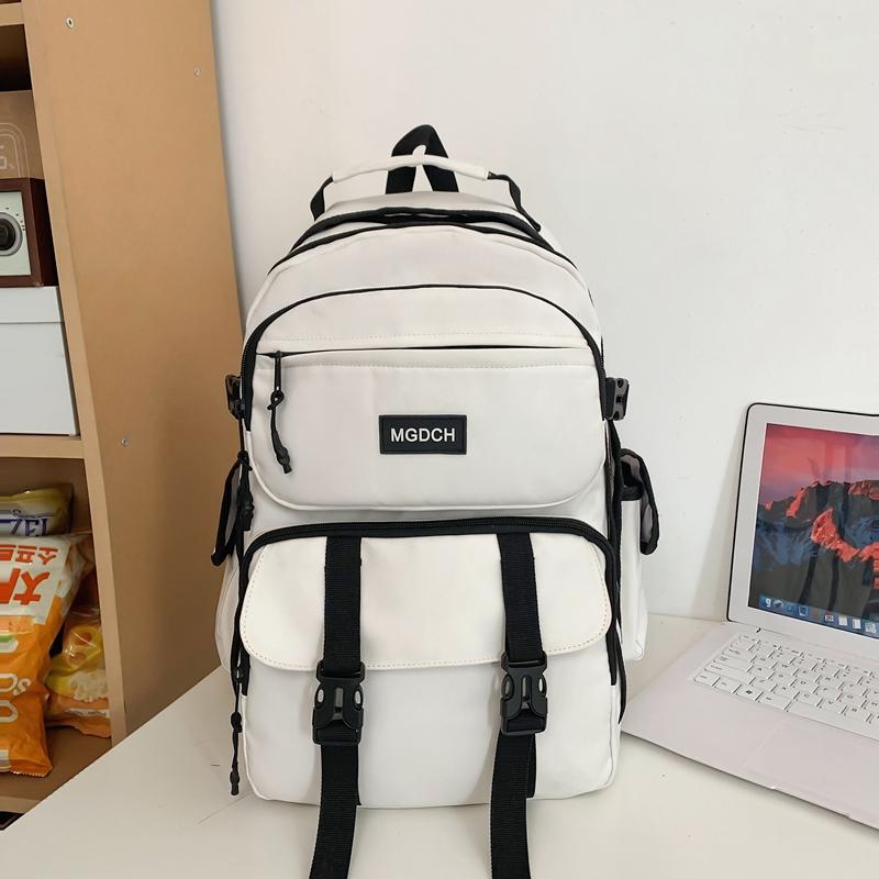 Female Solid Color Schoolbag Male Senior High School Student Backpack