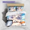 Anime-mönstrat sängkläder täcke set påslakan örngott Heminredning Födelsedagspresent (1 * påslakan + 2 * örngott, utan kärna)