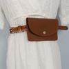 2 in 1 Waistband Waist Bag Flap PU Leather Coin Purse Simple Waist Belt With Bag  Phone Pouch
