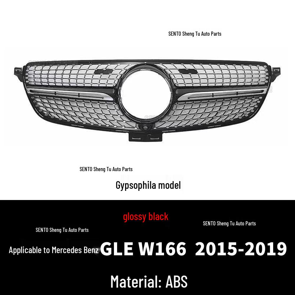 2015-2019 Mercedes-Benz GLE W166 GT Style Front Bumper Grille with Full Star Design