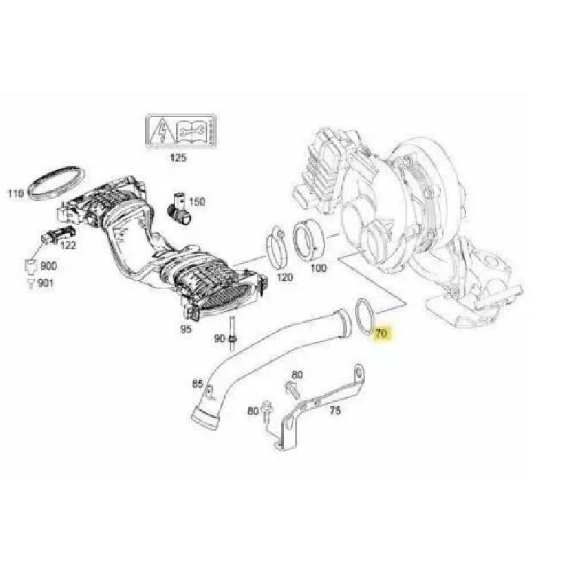 4 Adet Turbo & Havalandırma Giriş Conta Kiti & Siyah Yeşil O-Ringler Mercedes OM642 İçin A0179973545 A0149976445 A6420940080
