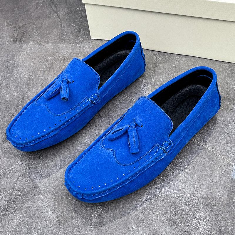 Big Size 38-48 Yellow Leather Men's Casual Shoes Soft Comfort Suede Loafers Man Fashion Slip-on Men Flat Shoes Mocasines Hombre