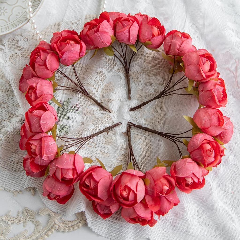 Artificial Flowers Silk Mini Bouquet High Quality Outdoor Garden Wedding Wreath Home Room Table Decora Scrapbook Bridal Diy Gift