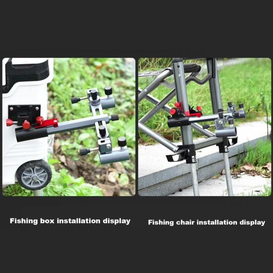 Dvojitý držák rybářského prutu Nastavitelný o 360 stupňů Hliníková slitina hořčíku Vysoce výkonný stojan na rybářské pruty Venkovní příslušenství pro rybaření