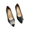 Pointed Suede Fashion Single Shoes Women's Autumn New Square Buckle Versatile High Heels Thick Heel