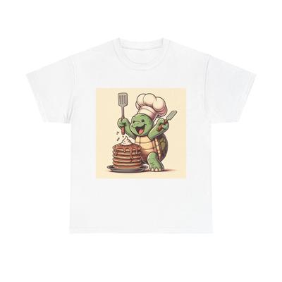 Unisex T-Shirt für Erwachsene Schildkröte Koch Cartoon Vintage Stil Illustration