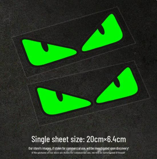 Reflective Devil Eyes Stickers: Creative, Funny Motorbike Expression Decals