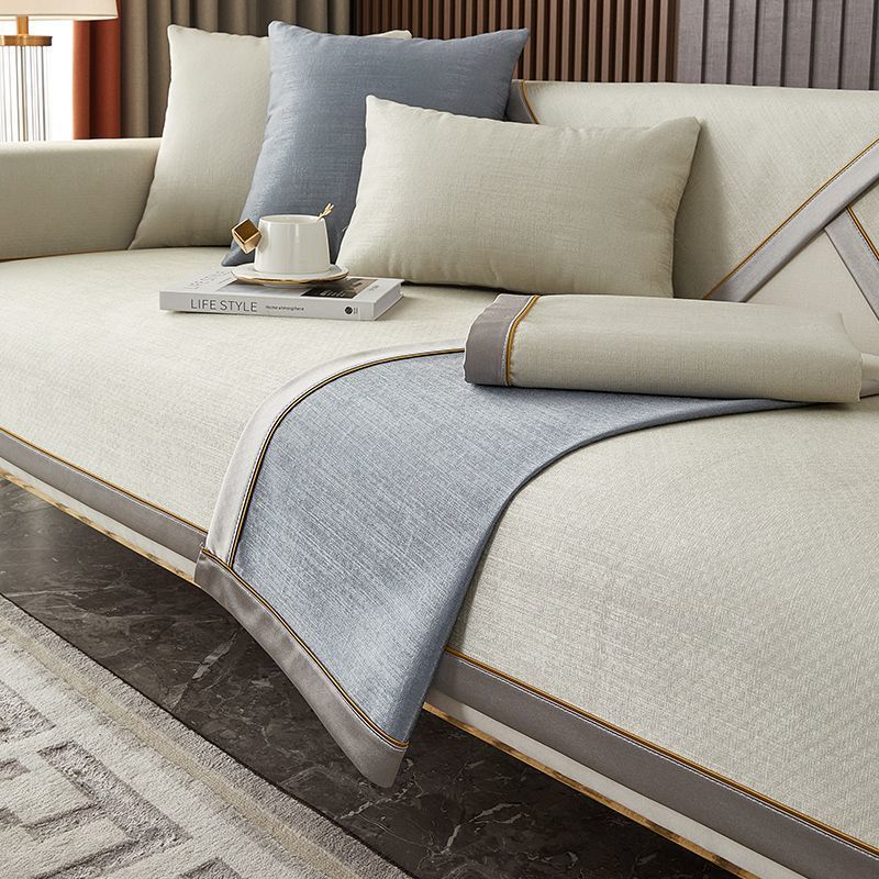 Light Luxury Sofa Cover Chenille Sofa Pad Solid Color Living Room Modern Sofa Cushion Non-Slip Cushion Armrest Covers for Home