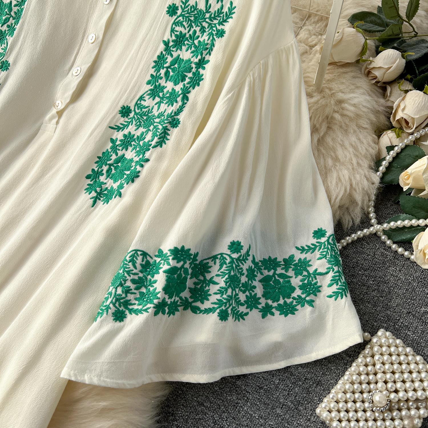 Богемные платья для женщин с круглым вырезом и расклешенными рукавами — фото 18