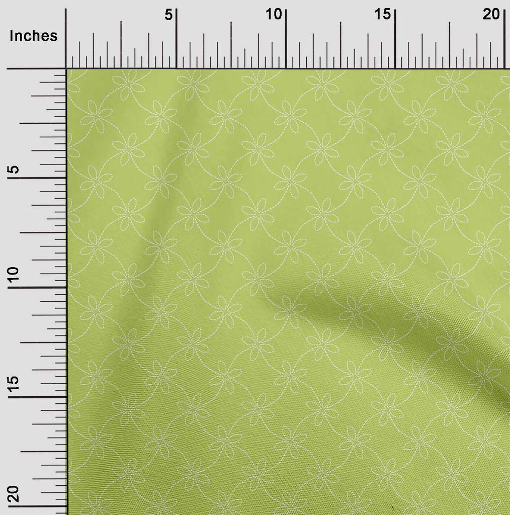oneOone Cotton Flex Fabric Artistic Floral Sashiko Print Sewing Fabric BTY 40 Inch