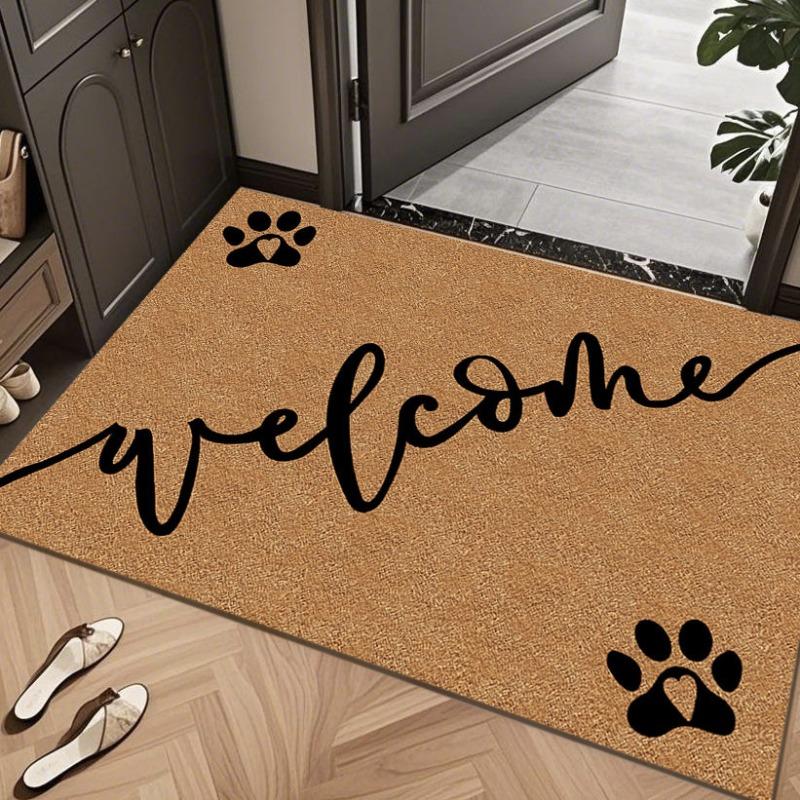 Welcome Entrance Door Mat Floral Pet Tree Design Indoor Home Decor Foot Mat Dirt Resistant Absorbent Floor Mat for Home Entrance