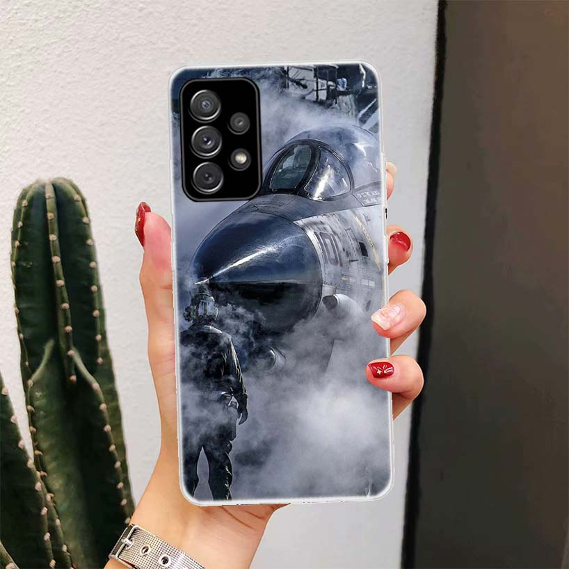 Military Aircraft Warship Fighter For Samsung Galaxy A52S A42 A32 A22 A12 A02S A51 A50S Phone Case A41 A31 A21S A30S A20S A20E A
