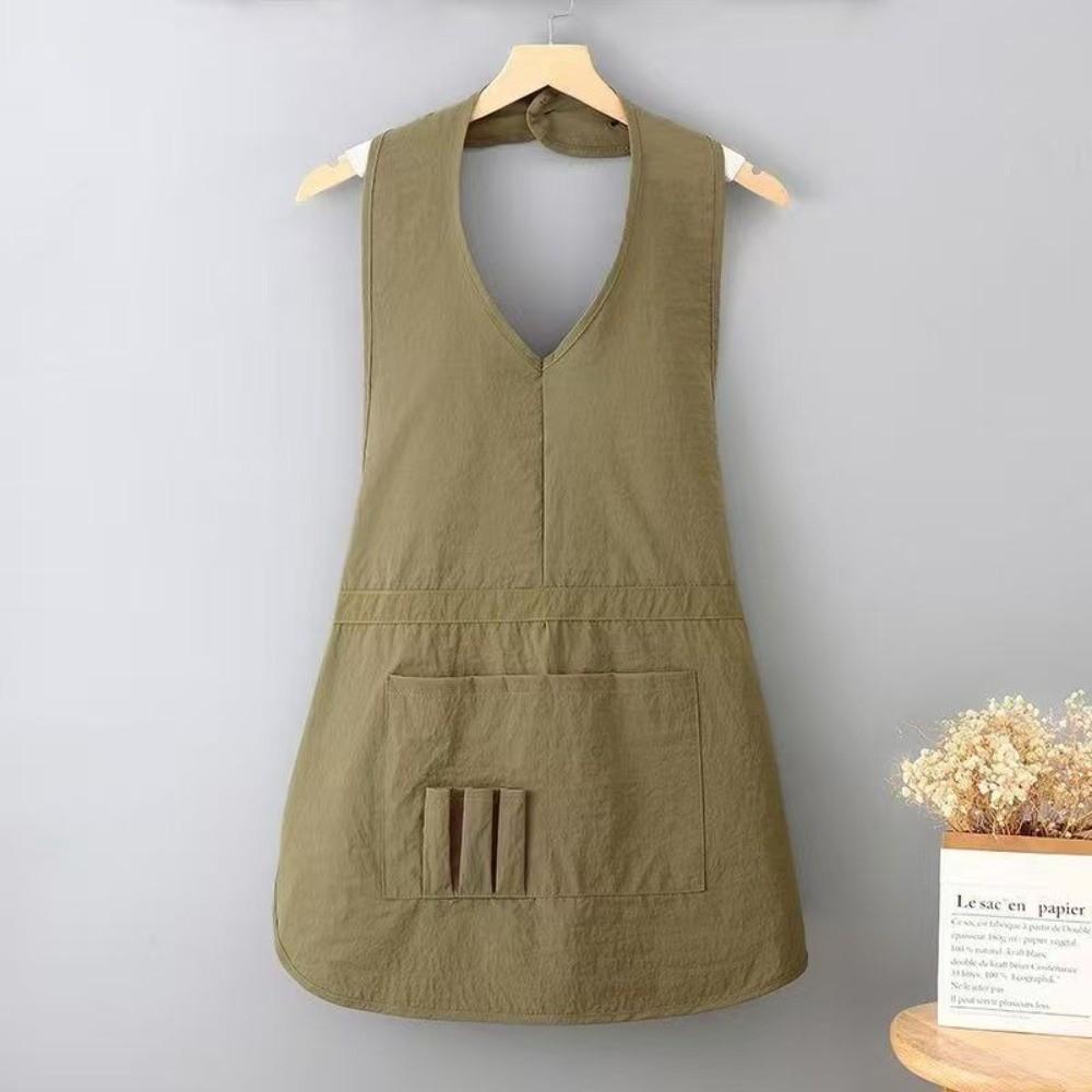 Durable One-piece Halter Aprons TPER Stain-resistant Hairstylist Apron Breathable Waterproof Working Clothes for Beauty Salon