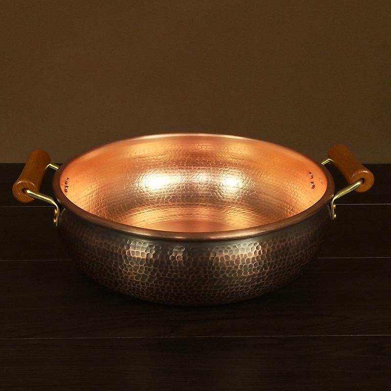 Old Copper Pot Induction Cooker Copper Pot Soup Pot Shabu Shabu Domestic Hot Pot Pots Anti Scalding Handle Copper Hot Pot