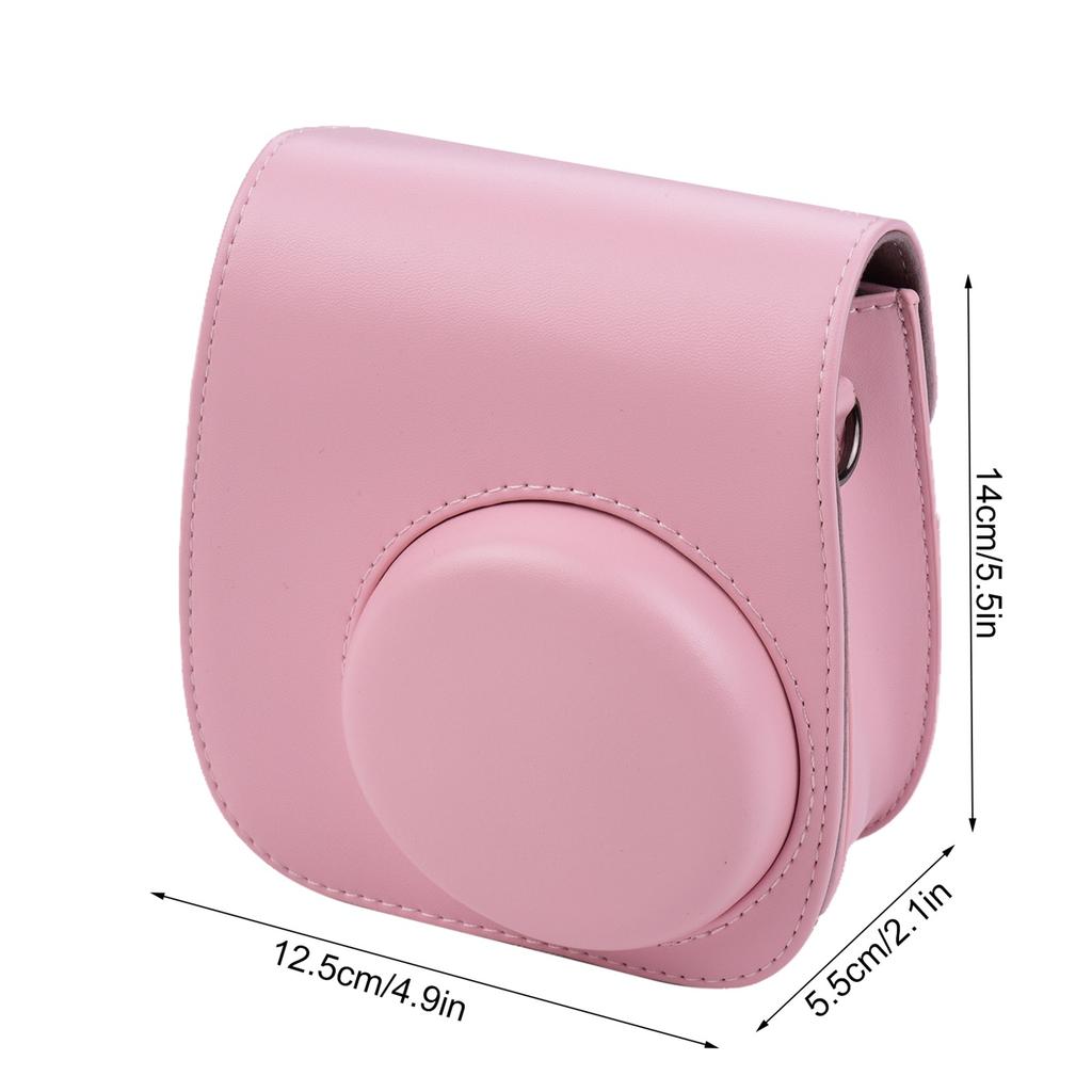 Portable Instant Camera Case Bag Holder PU Leather with Shoulder Strap Compatible with  Fuji  Mini 11