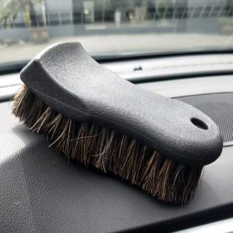 CAEEKER Soft Horse Hair Leather Cleaning Brush Real Horse Hair Detail Brush Car Interior