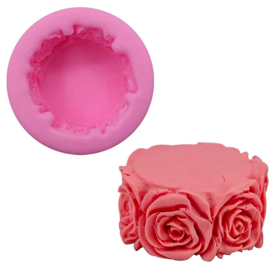 

1 Pcs 3D Round Rose Soap Mold Candle Mold Craft Decorative Resin Mold For Making Soap