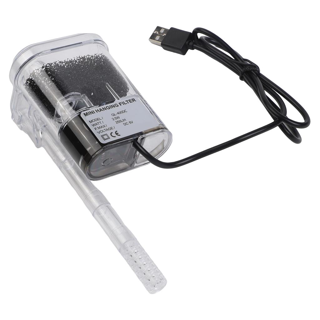 Adjustable Flow Fish Tank Filter Fully Transparent Design High-quality Plastic Material Compact Fish Tank Cleaner