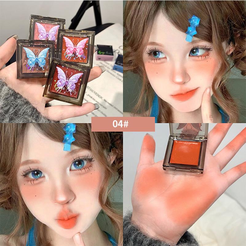 Single Color Slightly Drunk Blusher Natural and Delicate Rouge Paste Cosmetics Waterproof Long Lasting Attractive Makeup
