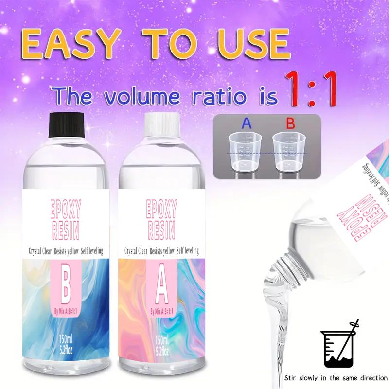 10,4/17,6oz AB Epoxidharz-Set Hitzebeständig Blasenfrei Nicht Vergilbend Hart Wie Felsen Kristallklar Epoxidharz Für Beschichtung & Handwerk