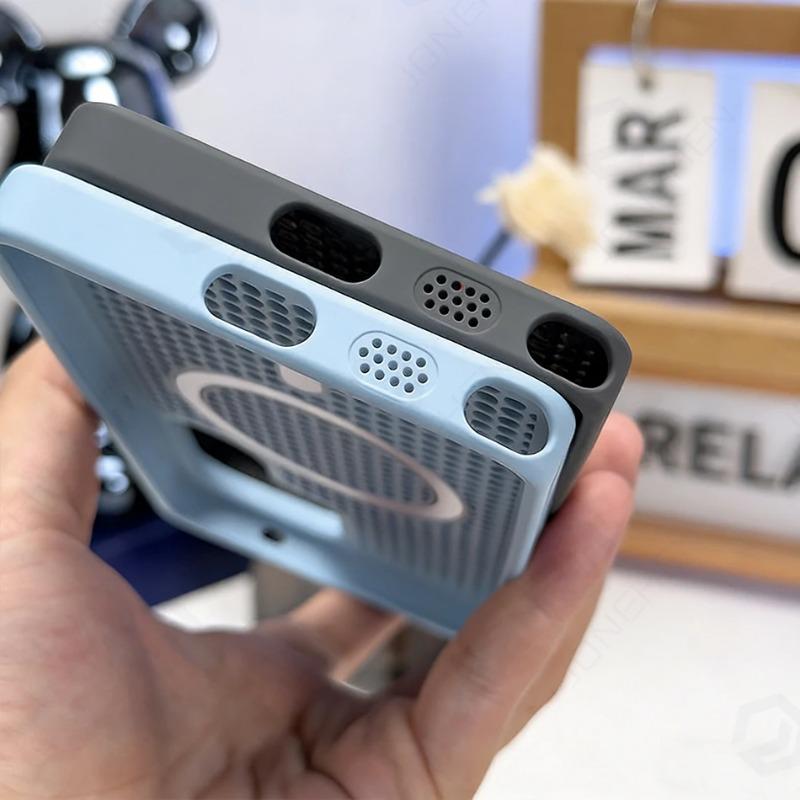 Magnetic Case For Samsung Galaxy S26 S25 Plus S24 S23 S22 Ultra Pure Color Honeycomb Heat Dissipation Frame Cover For Magsafe