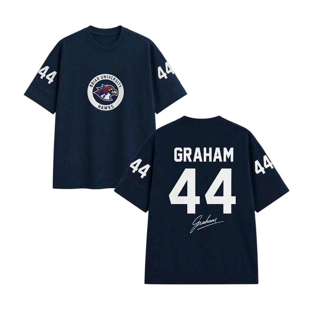 New TV - Off Campus Briar University Jersey Graham 44 22 DI LAURENTIS 66 Signature T-shirt Casual Loose Tops Unisex